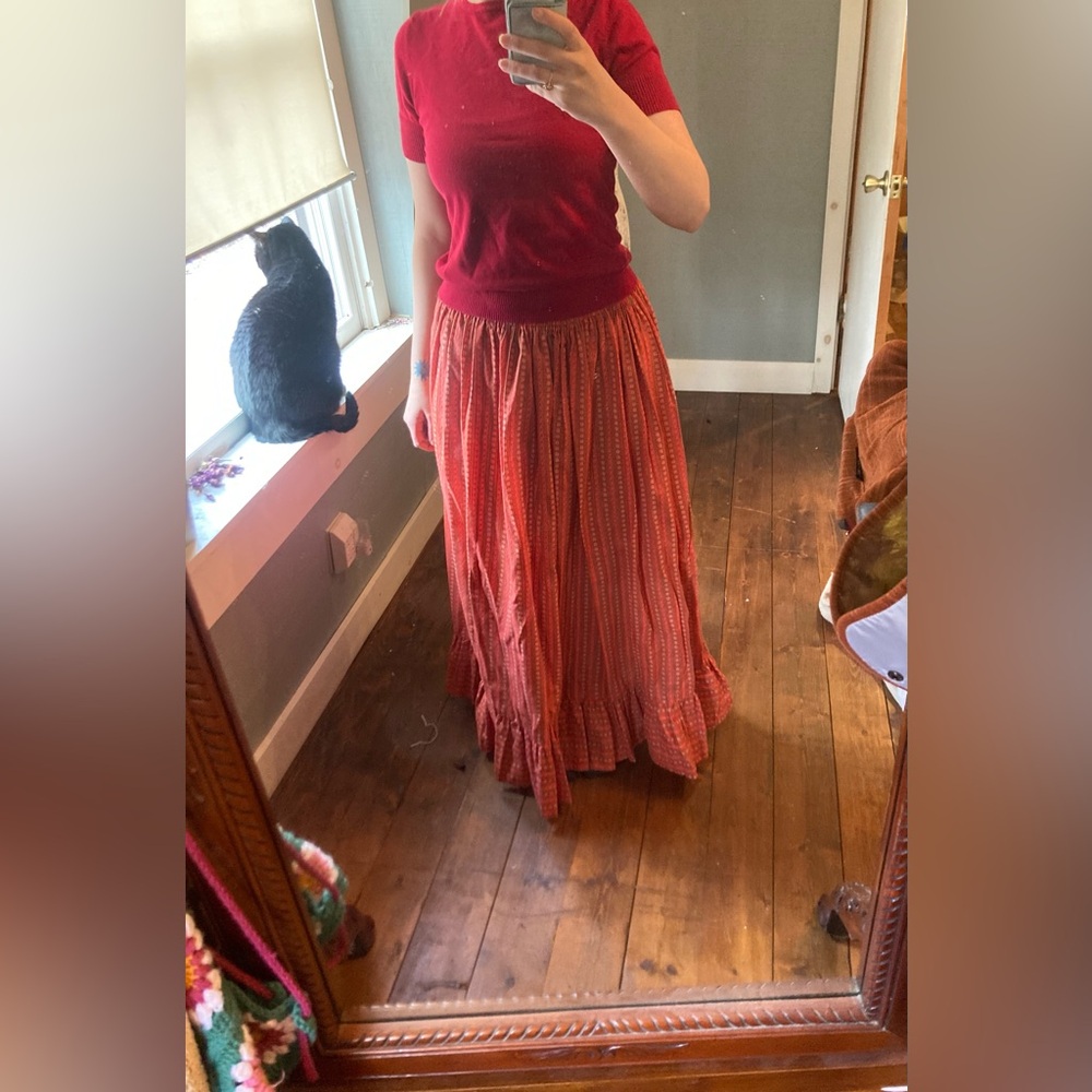 70s Handmade Hippie Prairie Boho Maxi Skirt